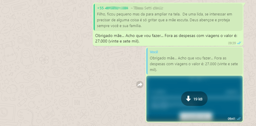 Mensagem WhatsApp sobre pensar e agir sobre cursos